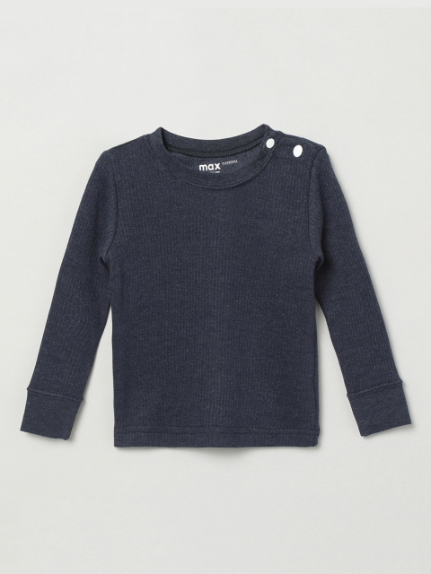 

max Boys Navy Blue Solid Sweatshirt