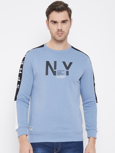 

QUBIC Men Blue Printed Sweatshirt