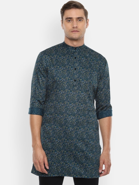 

V Dot Men Green Slim Fit Printed Casual Shirt