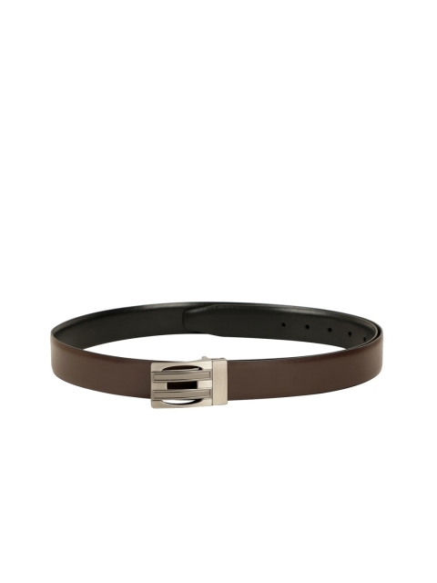 

ZEVORA Men Brown & Black Solid Reversible Belt
