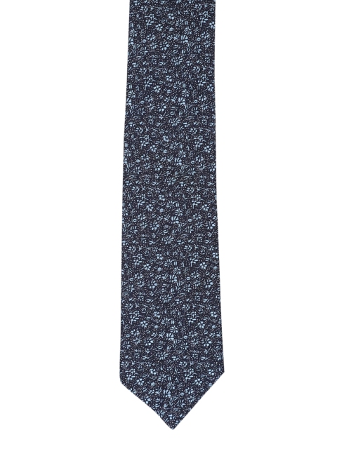 

Louis Philippe Men Blue Woven-Design Silk Broad Tie