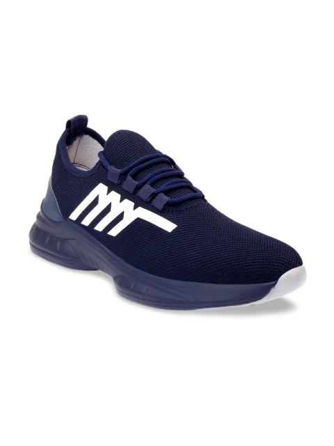 

mr.wonker Men Navy Blue Woven Design Sneakers
