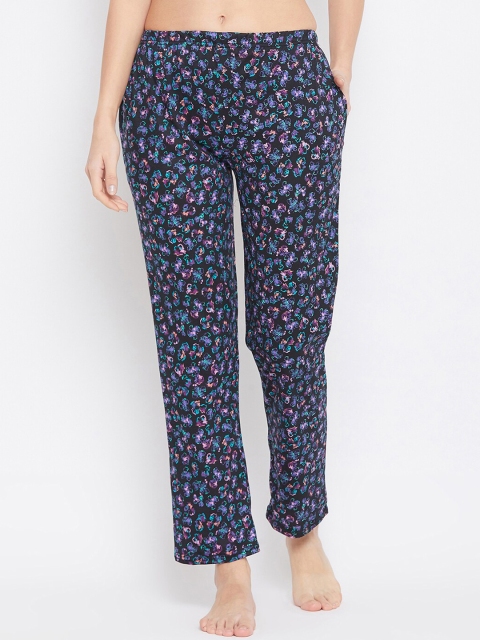 

Clovia Women Blue & Pink Printed Lounge Pants