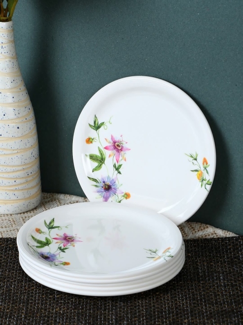 

Servewell White Printed 6 pc Round Side Plate Set