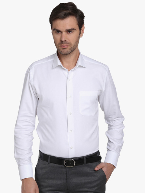 

METAL Men White Slim Fit Solid Formal Shirt