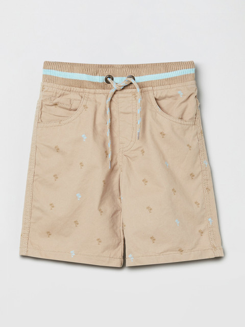 

max Boys Beige Printed Regular Fit Regular Shorts