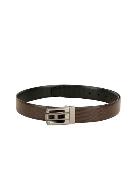 

ZEVORA Men Brown & Black Textured Belt