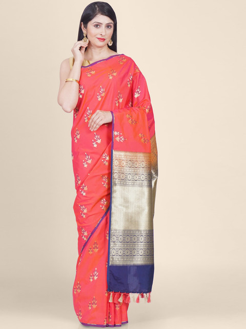 

Kasat Pink Silk Cotton Woven Design Banarasi Saree