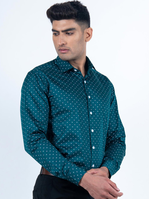 

Tistabene Men Green Regular Fit Printed Formal Shirt