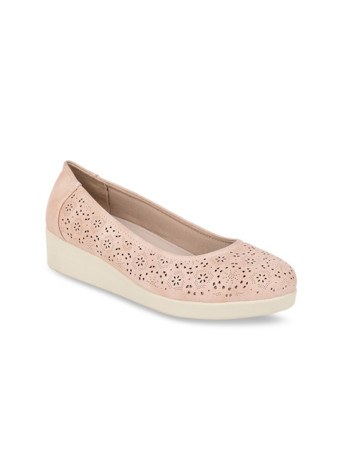 

Bata Women Pink Solid PU Ballerinas
