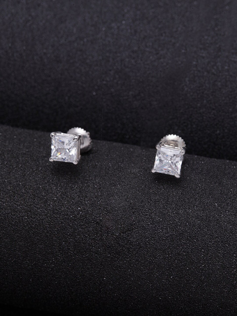 

Clara Silver-Toned Contemporary Studs
