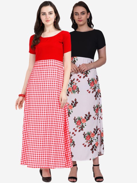 

Florence Women Pack Of 2 Printed Maxi Dresses, Black
