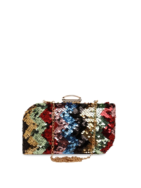 

Globus Women Multicoloured Sequined Box Clutch, Multi