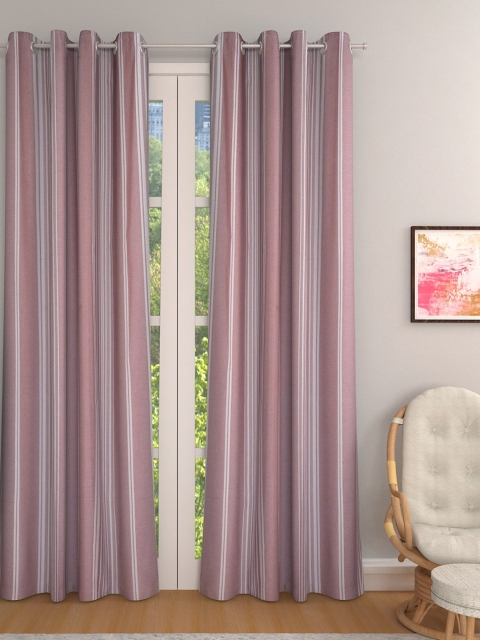

Aura Maroon & White Set of 2 Room Darkening Door Curtains