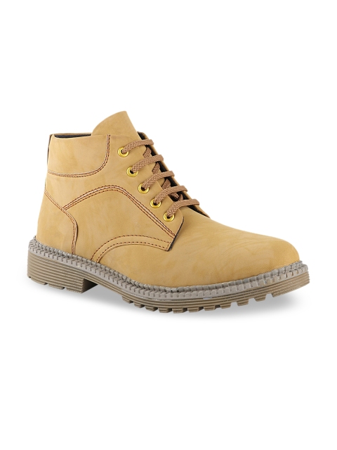 

Histeria Men Yellow Solid Synthetic High-Top Flat Boots