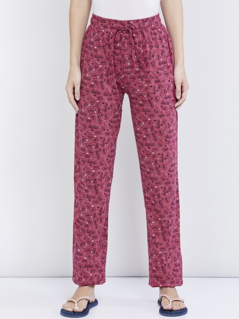 

max Women Fuchsia Pink Printed Lounge Pants