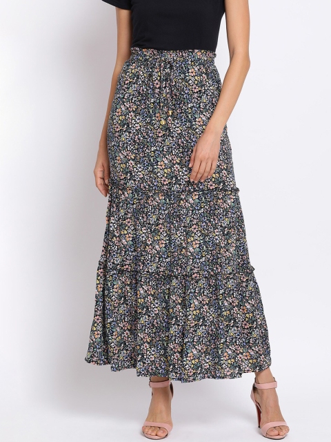 

Oxolloxo Women Multicoloured Printed Maxi Skirt, Multi