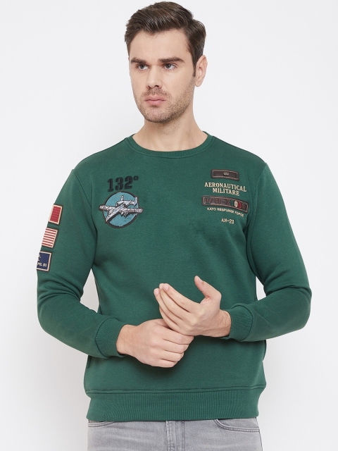 

QUBIC Men Green Printed Sweatshirt