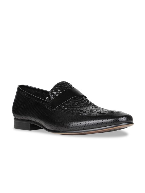 

Regal Men Black Solid Leather Formal Loafers