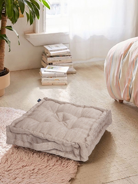 

S9home by Seasons Beige Textured Square Floor Cushion