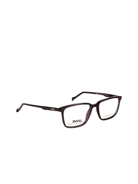 

INVU Men Black Solid Full Rim Square Frames A4008A