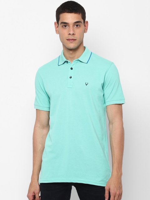 

Allen Solly Sport Men Turquoise Blue Solid Polo Collar T-shirt