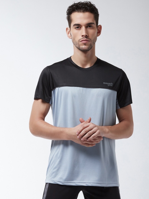 

Masch Sports Men Black Colourblocked Round Neck T-shirt