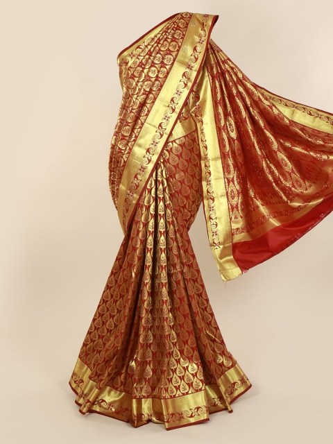 

Pothys Maroon Pure Silk Woven Design Kanjeevaram Saree