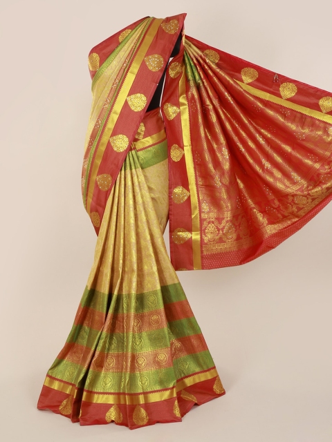 

Pothys Beige Pure Silk Woven Design Kanjeevaram Saree