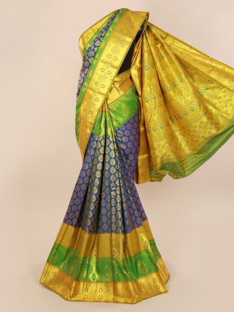 

Pothys Blue Pure Silk Woven Design Kanjeevaram Saree