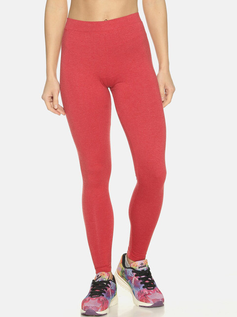 

TWIN BIRDS Women Red Solid Tights