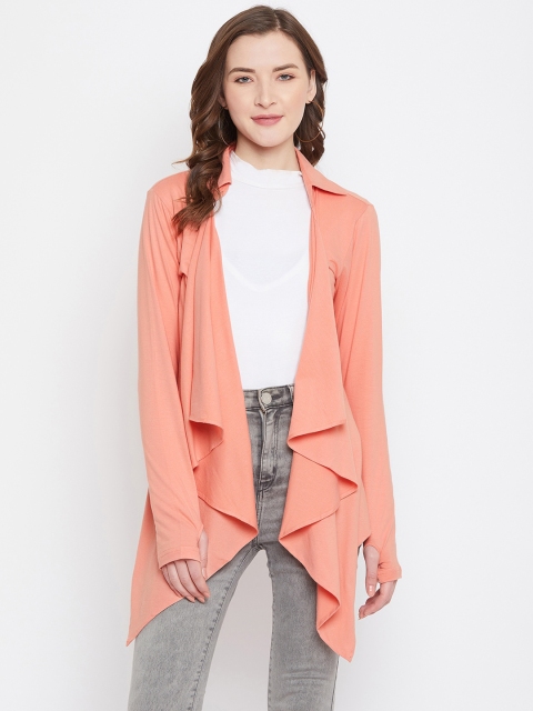 

Hypernation Women Peach Solid Shrug