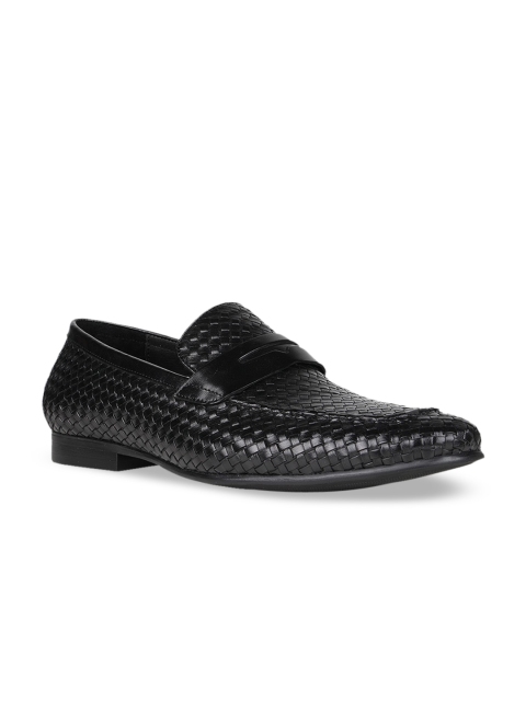 

Regal Men Black Textured Leather Formal Slip-On Shoes