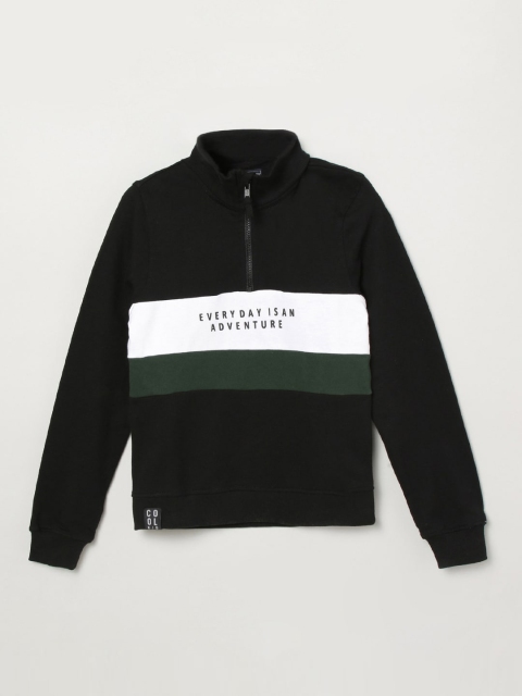 

max Boys Black Printed Sweatshirt