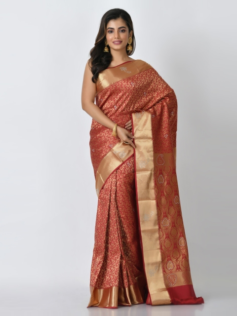 

RANGOLI Rust Art Silk Woven Design Kanjeevaram Saree