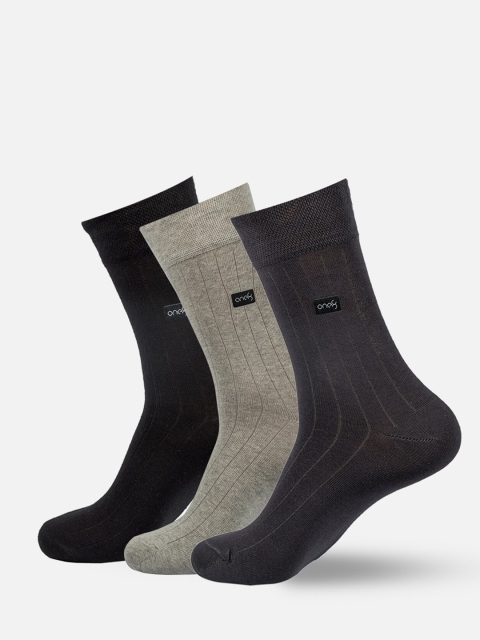 

one8 Select BY VIRAT KOHLI Men Pack Of 3 Assorted Calf-Length Socks