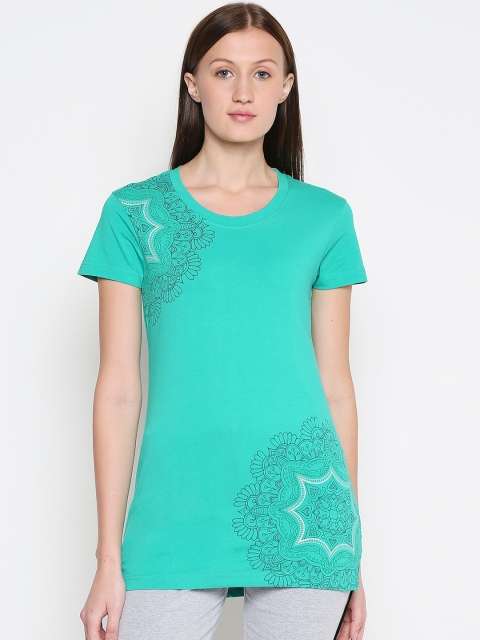 

XIN Women Green & Grey Printed Lounge T-shirt