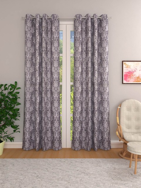 

Aura Grey & White Set of 2 Room Darkening Door Curtains