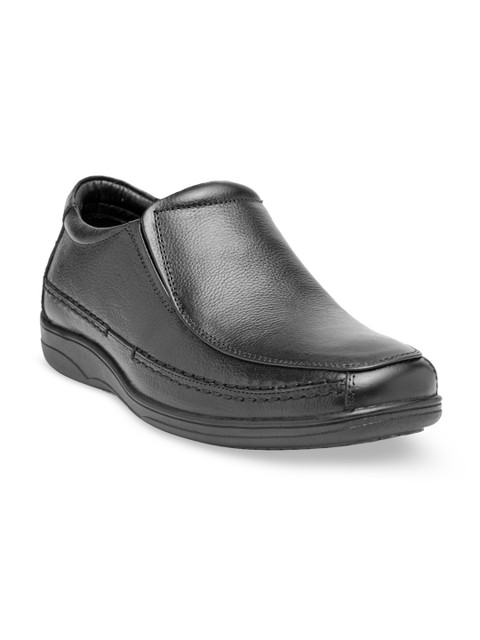 

Teakwood Leathers Men Black Solid Genuine Leather Formal Slip-Ons