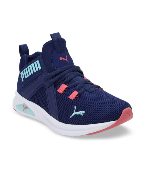 

Puma Unisex Kids Blue Solid Textile Mid-Top Sneakers