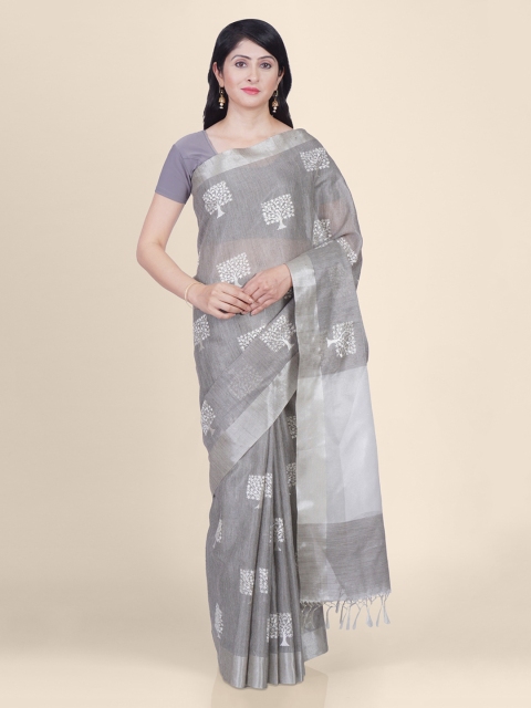 

Kasat Grey Tissue Woven Design Kota Handloom Saree with Jhalar Pallu