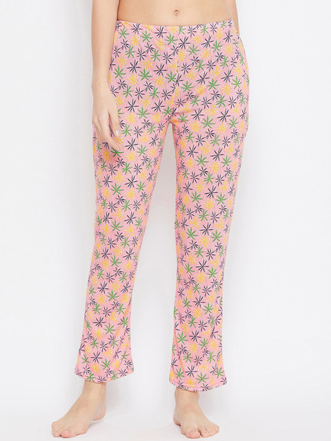 

Clovia Women Pink & Black Printed Cotton Lounge Pants