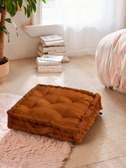 

S9home by Seasons Copper Coloured Textured Square Floor Cushion