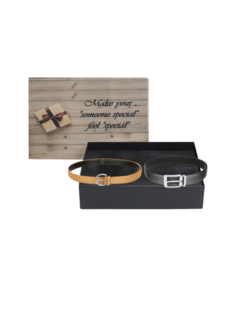

LONDON FASHION hob Adults Pack of 2 Belts, Beige
