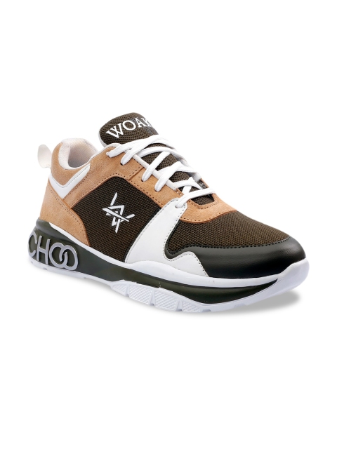 

Woakers Men Brown Colourblocked Sneakers
