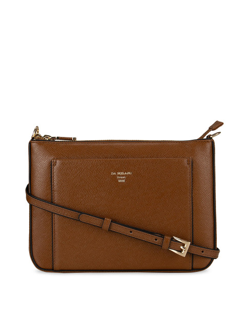 

Da Milano Brown Textured Sling Bag