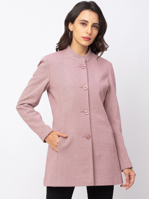 

Globus Women Pink Self Design Overcoat