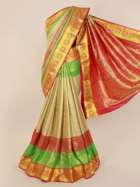 

Pothys Multicoloured Pure Silk Woven Design Kanjeevaram Saree, Multi