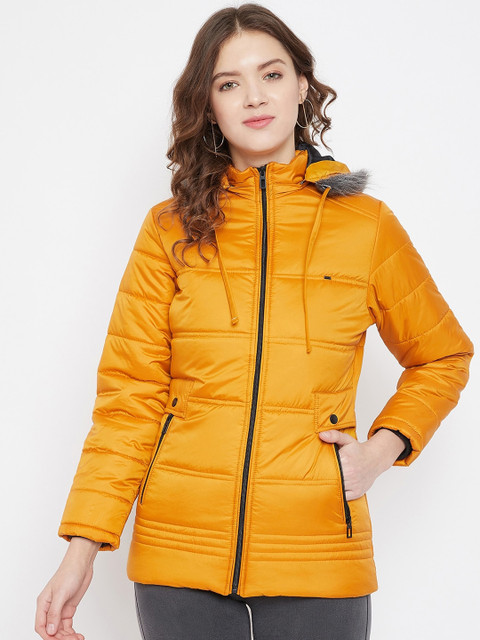 

Okane Women Mustard Solid Padded Jacket