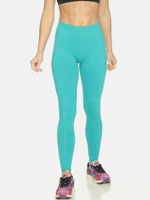 

TWIN BIRDS Women Blue Solid Ankle-Length Tights